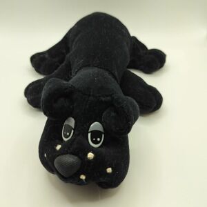 Vintage 1984 Pound Puppies Black Plush Dog Toy Small Irwin Toy Ltd Retro 80s